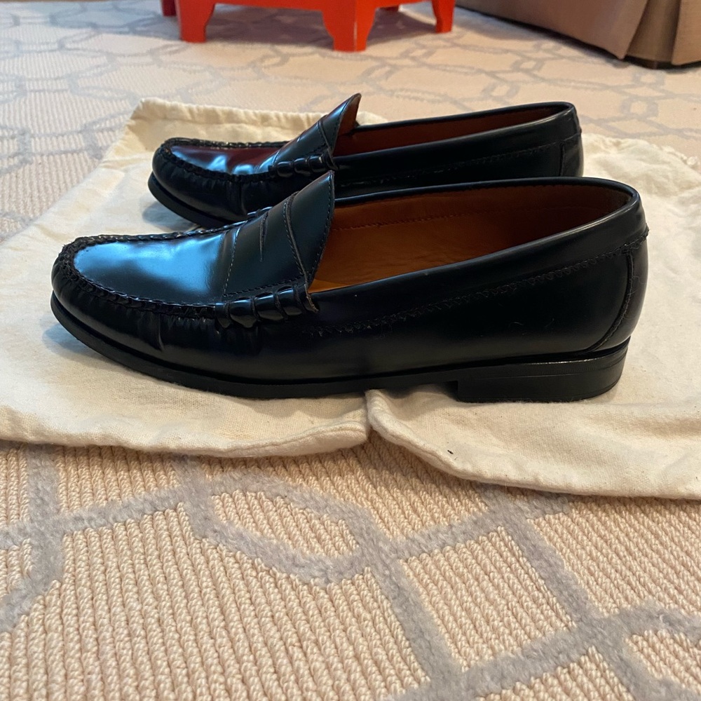 J. Crew Black Leather Penny Loafers - Picture 2 of 8